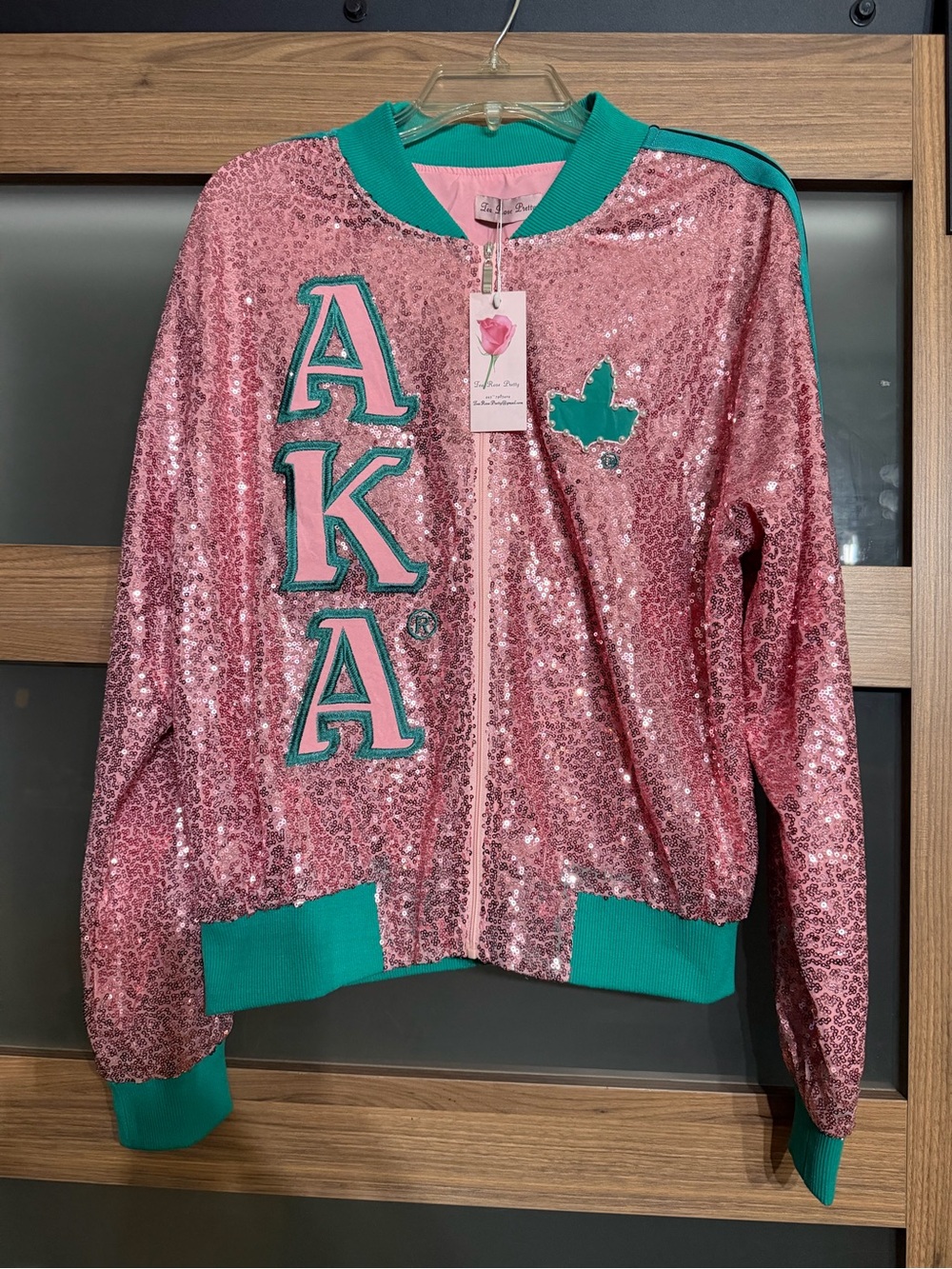 Alpha Kappa Alpha Sorority, Inc. AKA Ivy Sequin Bomber Jacket